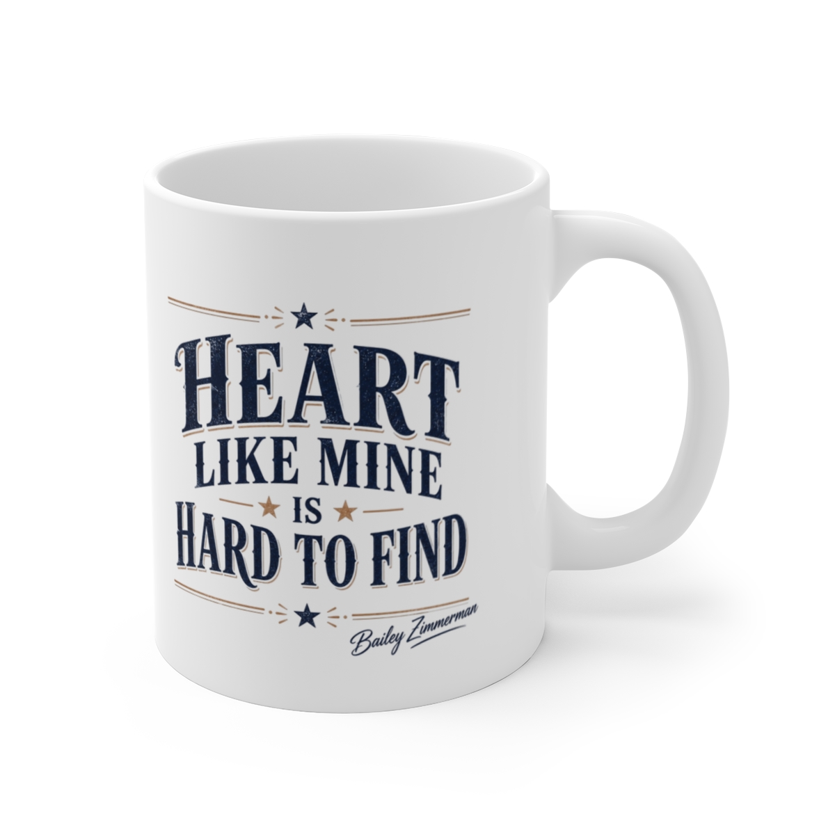 Bailey Zimmerman "Heart like mine is hard to find" White Mug