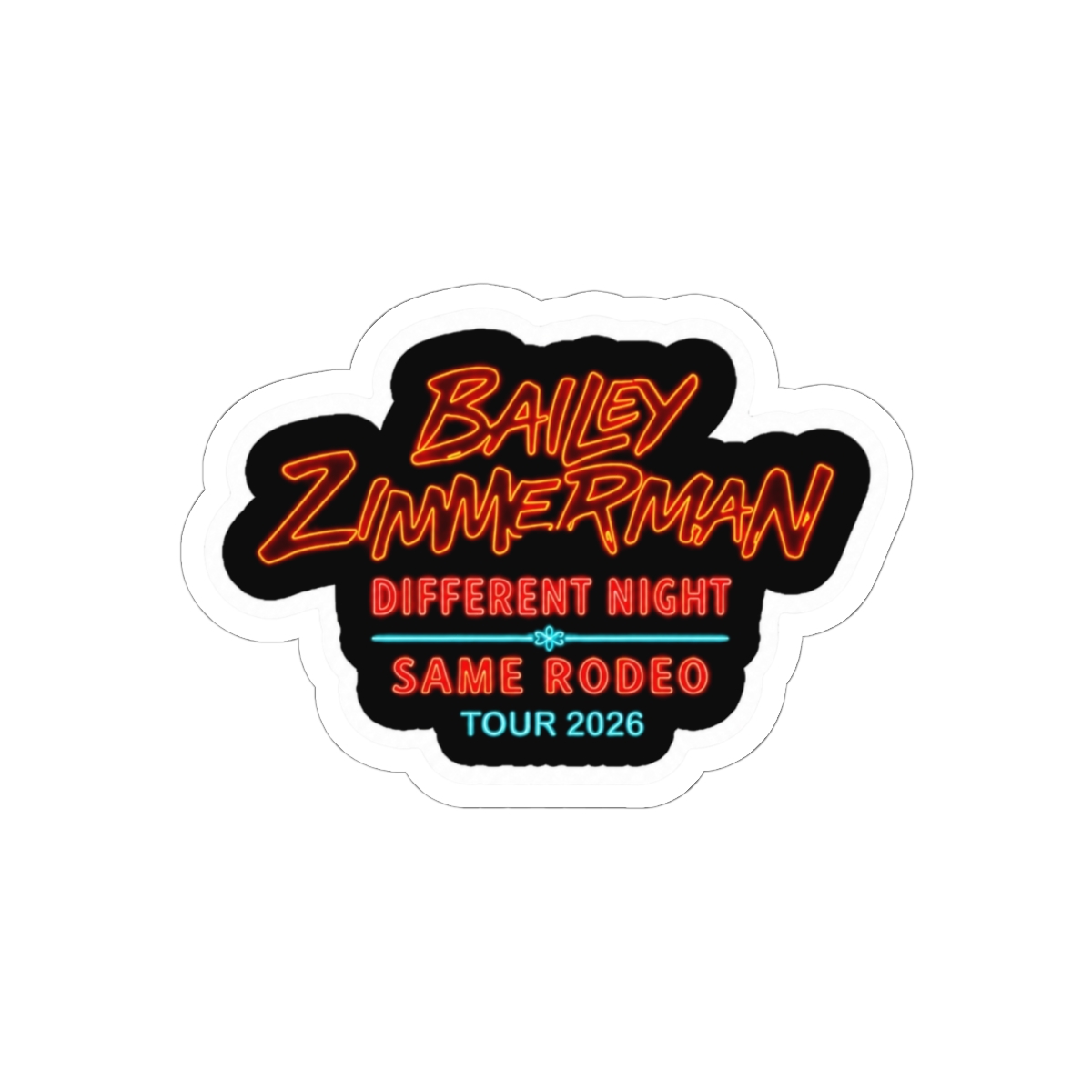 Bailey Zimmerman Different Night Same Rodeo Sticker