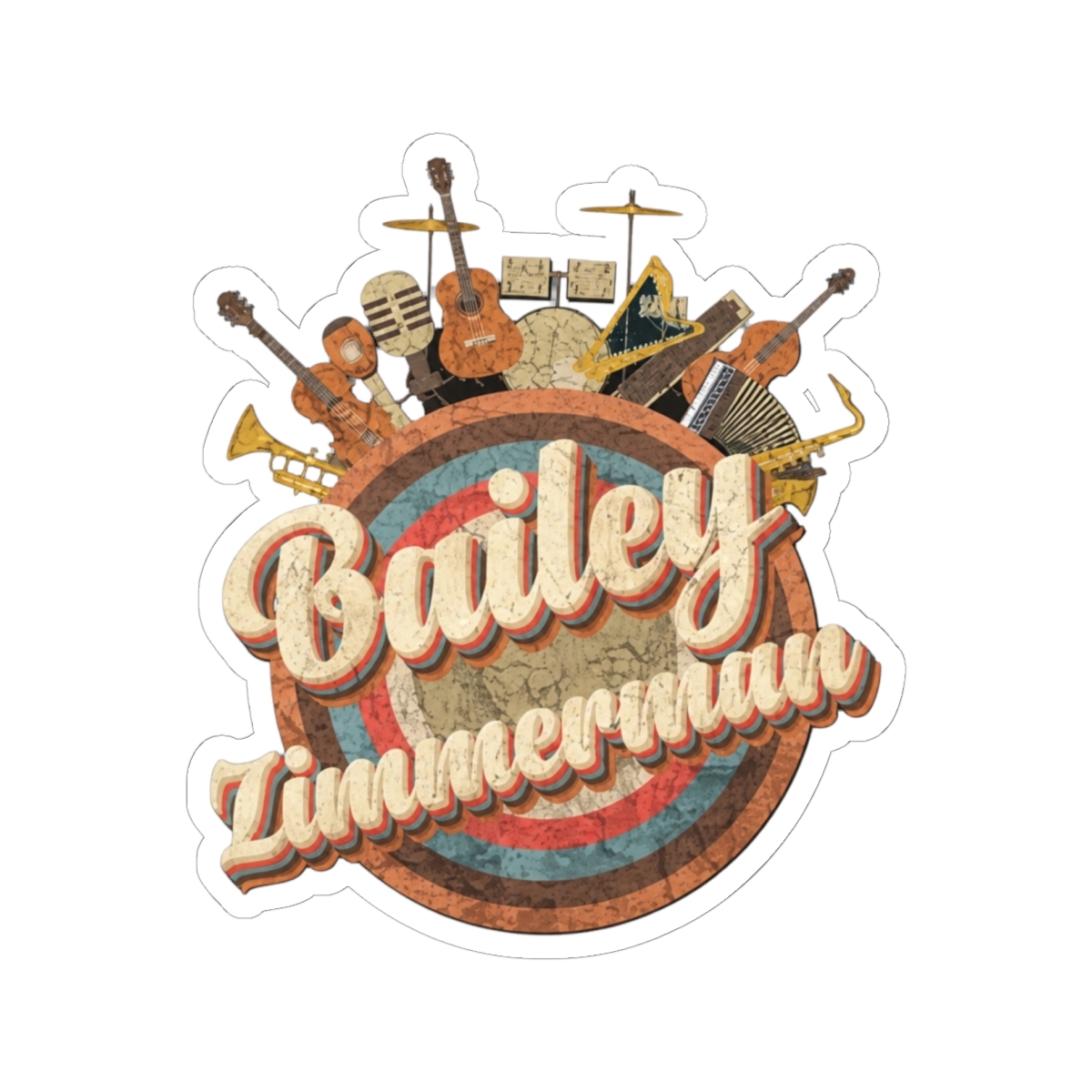 Music Tour Vintage Retro Style // Bailey Zimmerman Sticker
